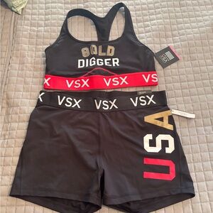 VSX Black Sports Set with USA Print NWT